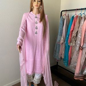 NWT 3pc Pakistani dresses ChikanKari suit for sale